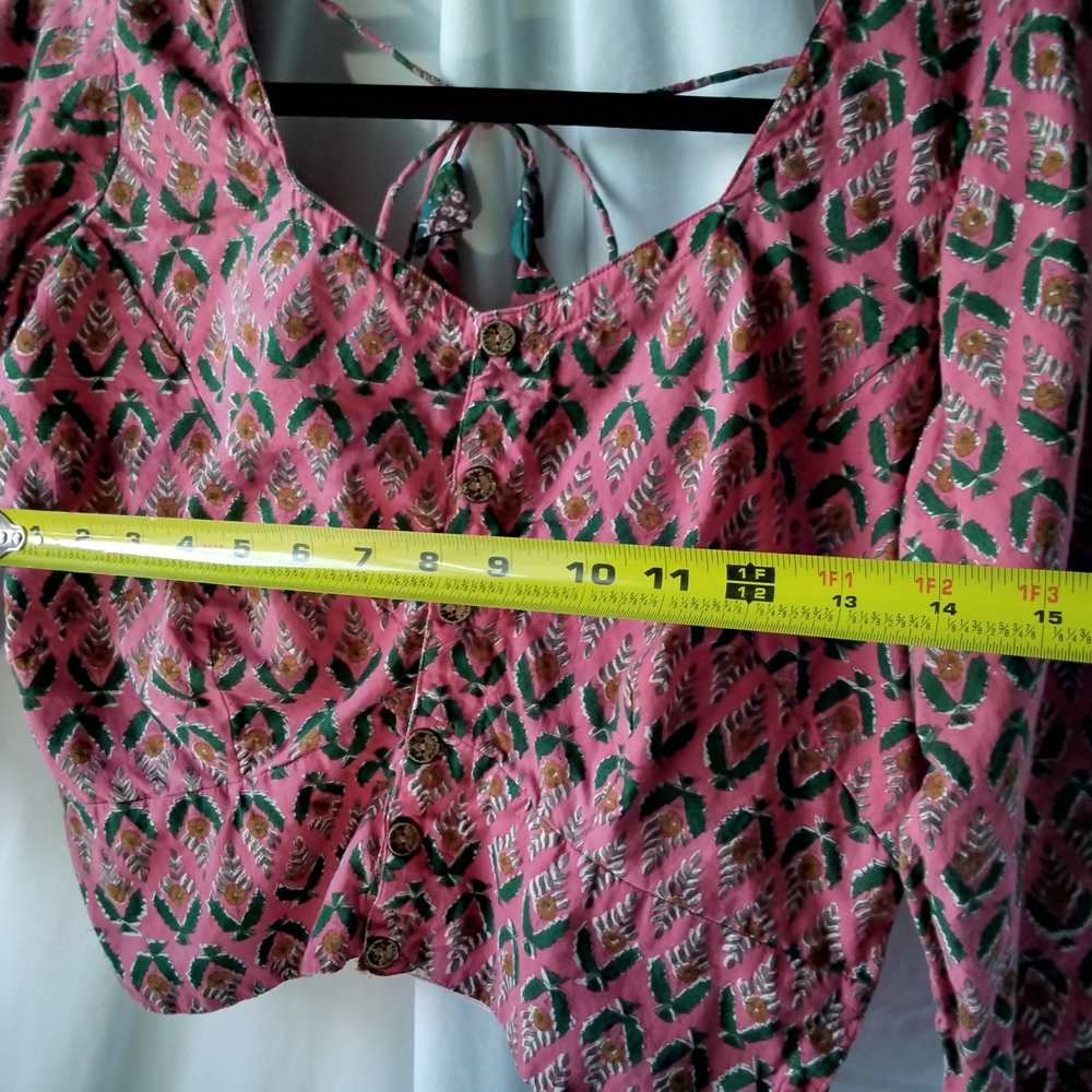 Elegant Pink Patterned Blouse - image 5